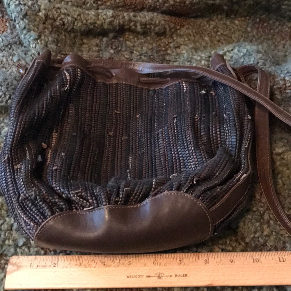 Vintage multi-color brown/black small bucket bag